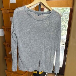 Vince Silk Blend Woven Sweater Gray Size XS Oversized